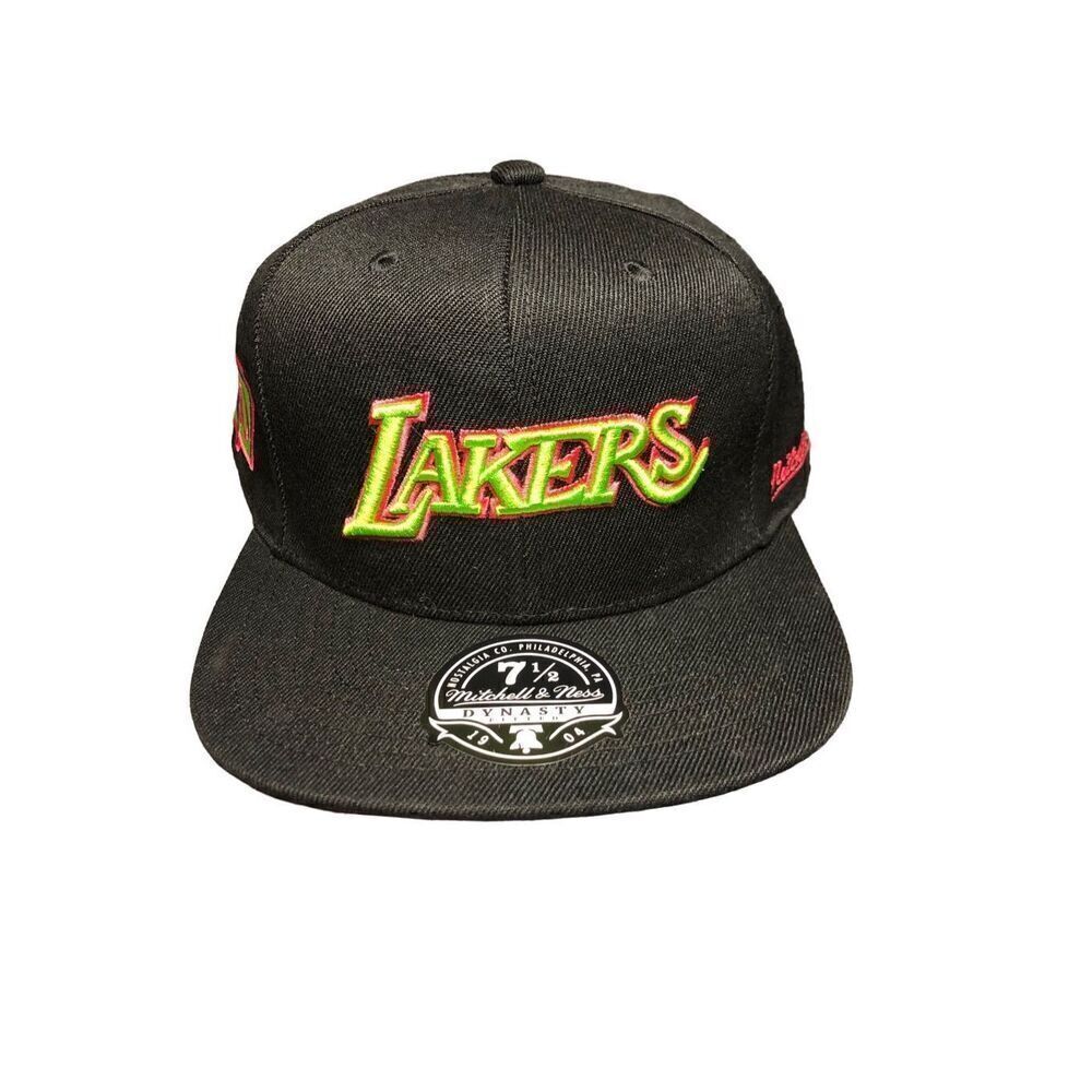 Mitchell & Ness Los Angeles Lakers Color Bomb Fitted Cap Hat Size 7 1/2